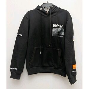 C4 Authentic NASA x Heron Preston Mens Hoodie/Sweatshirt Pullover Black Sz MED